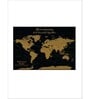 Black Beige World Map Wall Art