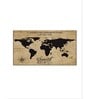 Black Brown World Map Printed Wall Art