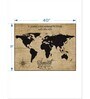 Black Brown World Map Printed Wall Art