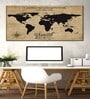 Black Brown World Map Printed Wall Art