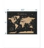 Black Brown World Map Printed Wall Art