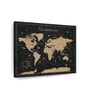 Black Brown World Map Printed Wall Art