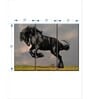 Black Green Striking Friesian Stallion Painting Wall Art Panels ( Set Of 3)