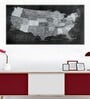 Black Grey World Map Printed Wall Art
