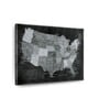 Black Grey World Map Printed Wall Art