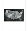 Black Grey World Map Printed Wall Art