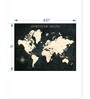 Black Off White World Map Printed Framed Wall Art