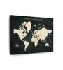 Black Off White World Map Printed Framed Wall Art
