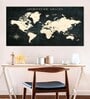 Black Off White World Map Printed Framed Wall Art