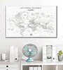 Black White World Map Printed Wall Art