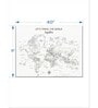 Black White World Map Printed Wall Art