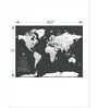 Black White World Map Printed Wall Art