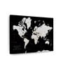 Black White World Map Printed Wall Art