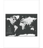 Black White World Map Printed Wall Art