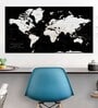 Black White Beige World Map Painting Wall Art