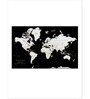 Black White Beige World Map Painting Wall Art