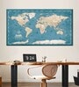 Blue & Beige World Map Painting Wall Art