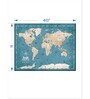 Blue & Beige World Map Painting Wall Art