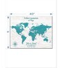 Blue & White World Map Printed Wall Art