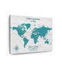 Blue & White World Map Printed Wall Art