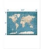 Blue Beige World Map Printed Wall Art