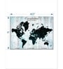 Blue Black World Map Printed Wall Art