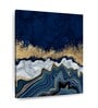 Blue Gold Toned Marble Sea Abstract Framed Wall Painting