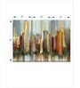 Blue Green Metropolis Painting Wall Art Panels ( Set Of 3)