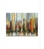 Blue Green Metropolis Painting Wall Art Panels ( Set Of 3)