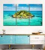 Blue Green San Andres Island Colombia Painting Wall Art Panels ( Set Of 3)