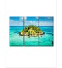 Blue Green San Andres Island Colombia Painting Wall Art Panels ( Set Of 3)