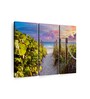 Blue Green Seagrapes Florida Painting Wall Art Panels ( Set Of 3)