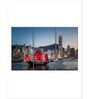 Blue Green Victoria Harbor Painting Wall Art Panels ( Set Of 3)