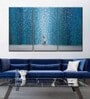 Blue Grey Night Rain Wall Art Panels ( Set Of 3)