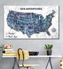 Blue Grey World Map Painting Wall Art