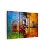 Blue Mustard Yellow Colorful Abstract Painting Wall Art Panels ( Set Of 3)