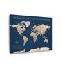 Blue Peach Coloured World Map Printed Wall Art