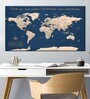 Blue Peach Coloured World Map Printed Wall Art
