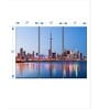 Blue Pink Toronto Skyline Framed Wall Painting ( Set Of 3)