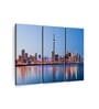 Blue Pink Toronto Skyline Framed Wall Painting ( Set Of 3)
