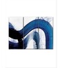 Blue White Abstract Curves Wall Art Panels ( Set Of 3)