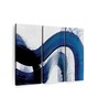 Blue White Abstract Curves Wall Art Panels ( Set Of 3)
