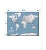 Blue White World Map Painting Wall Art