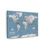 Blue White World Map Wall Art
