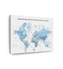 Blue White World Map Wall Art
