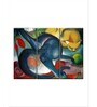 Blue Yellow Abstract Printed Framed Wall Painting ( Set Of 3)