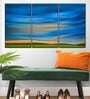 Blue Abstract Printed Framed Wall Art Panels ( Set Of 3)