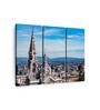 Blue Bogota Cityscape Painting Wall Art Panels ( Set Of 3)
