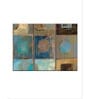 Blue Pass Way III Abstract Printed Framed Wall Painting ( Set Of 3)