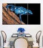 Blue Poison Arrow Frog Printed Framed Wall Art Panels ( Set Of 3)